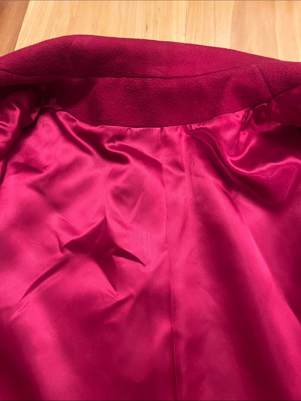 Women’s Double-Breasted Red Overcoat - Picture 10 of 13